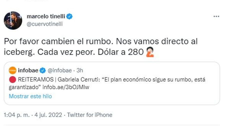 Marcelo Tinelli mensaje Gobierno