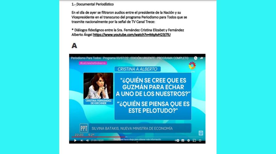 Denuncia contra Alberto Fernández y Cristina Fernández 20220706