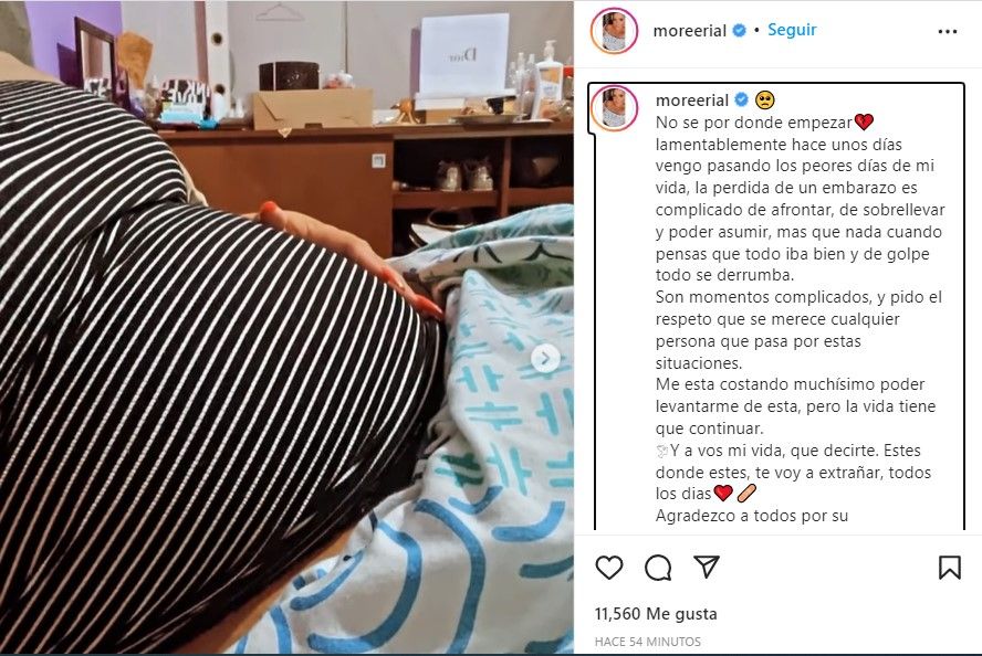 Morena Rial rompió el silencio tras perder su embarazo