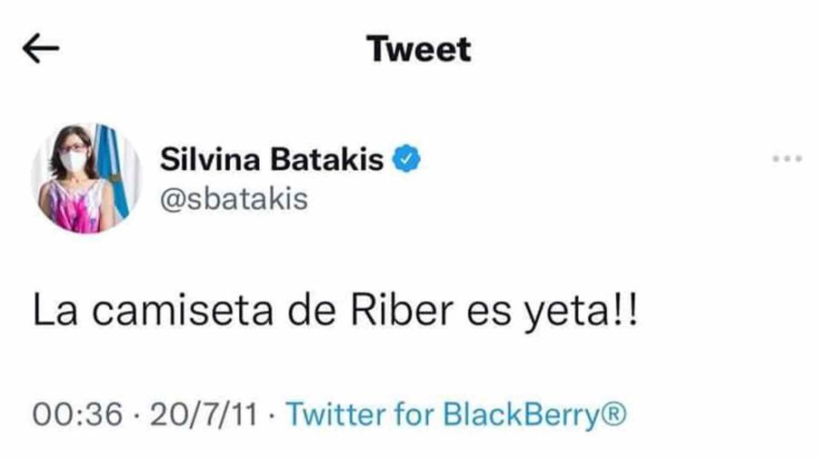 Tuit de Silvina Batakis contra River.