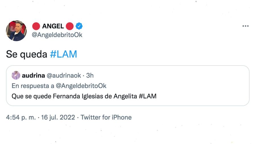 Ángel de Brito confirmó que Fernanda Iglesias seguirá en LAM