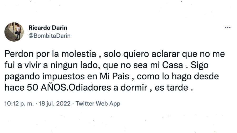 Ricardo Darín negó irse del país