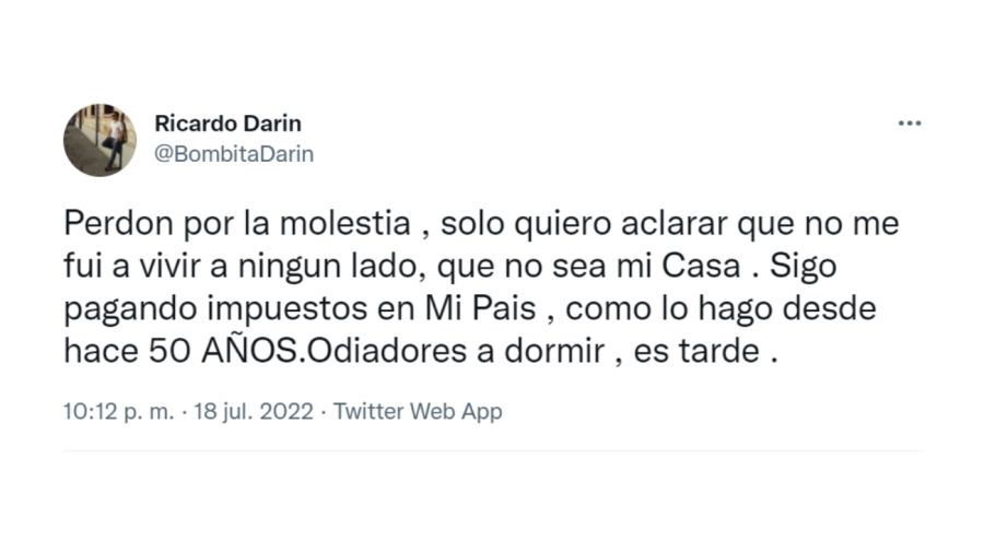 Tweet Ricardo Darín