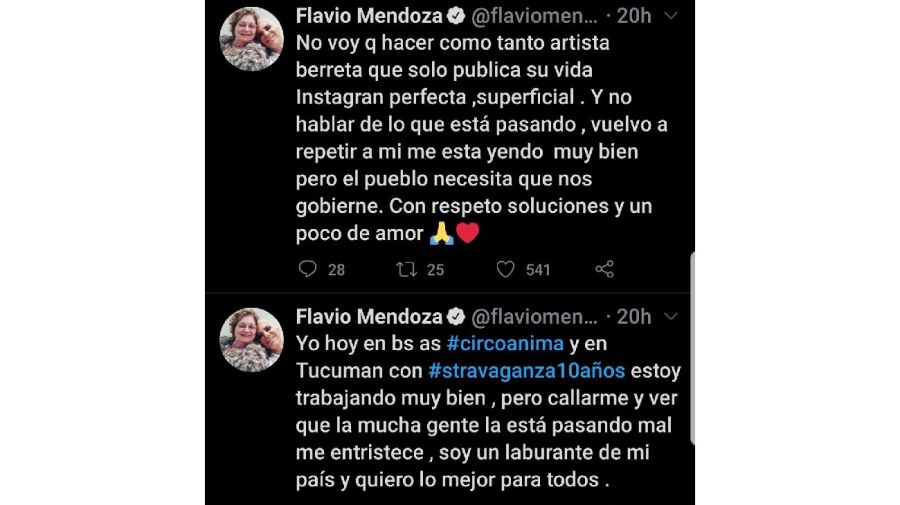 Flavio Mendoza tuitter 