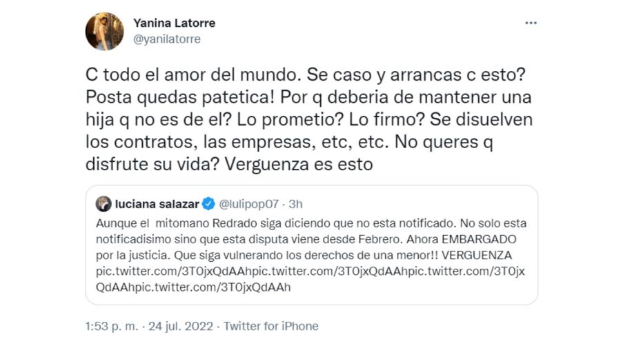 Yanina Latorre contra Luciana Salazar