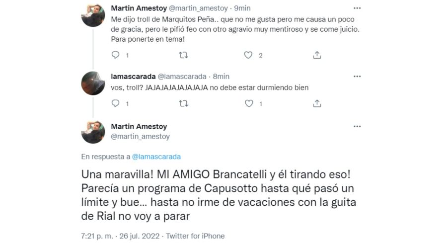 Martín Amestoy contra Jorge Rial