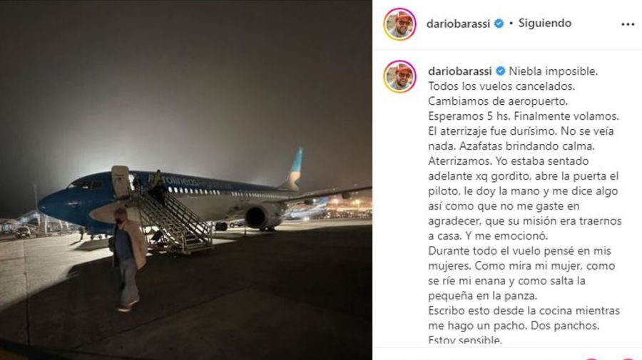 Dario Barassi susto vuelo