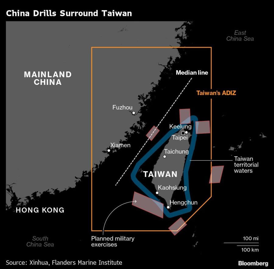 China Drills Surround Taiwan |
