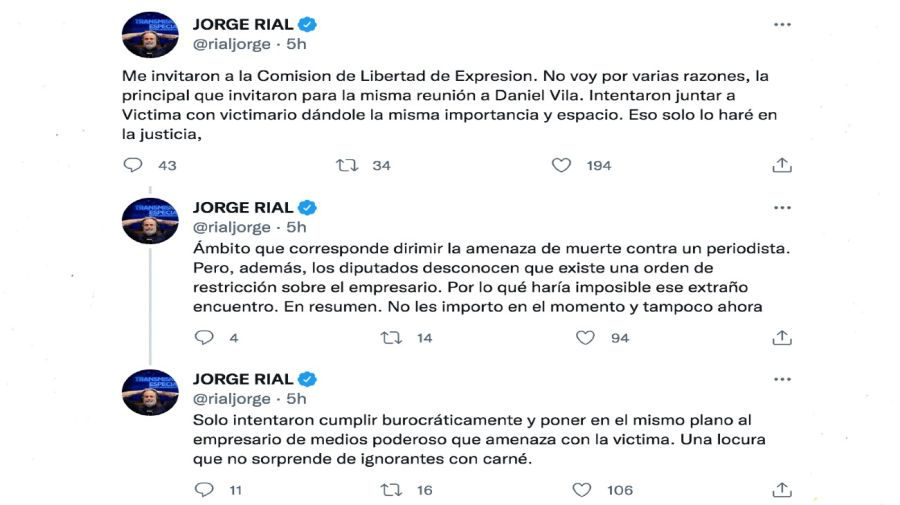 Jorge Rial invitación Daniel VILA