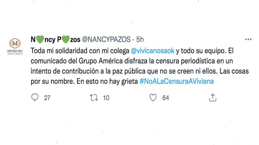 Nancy Pazos bancó a Viviana Canosa
