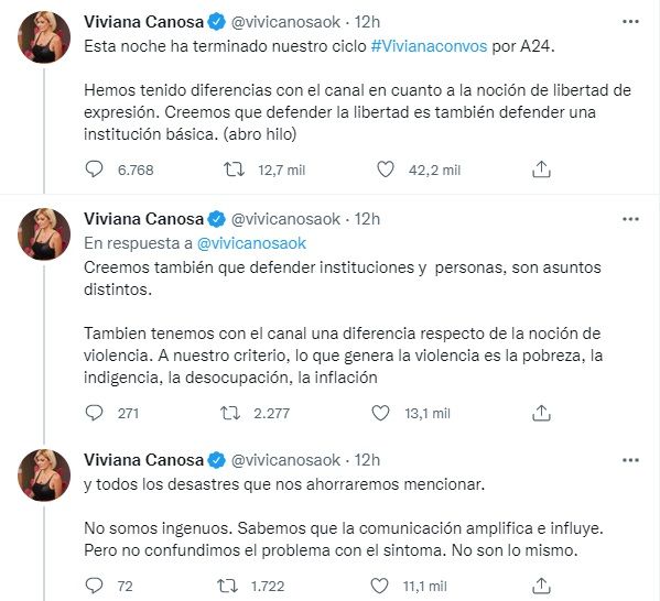 Viviana Canosa renunció a su programa en A24