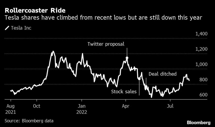 Rollercoaster Ride | Tesla shares have climbed from recent lows but are still down this year