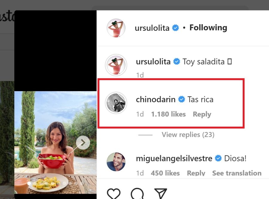 El comentario hot del Chino Darín a Úrsula Corberó tras verla en bikini: “Toy saladita”.