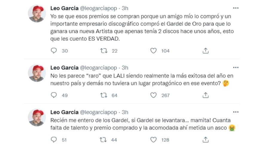Leo García contra los Premios Gardel