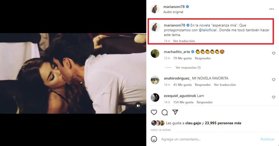 Mariano Martínez etiquetó a Lali Espósito en su Instagram y los fanáticos reaccionaron