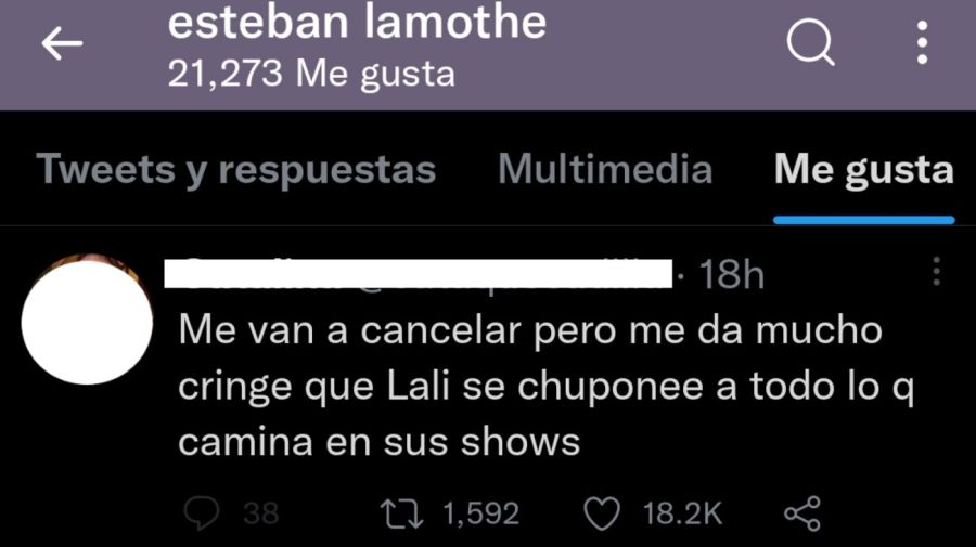 Like Esteban Lamothe contra Lali Espósito