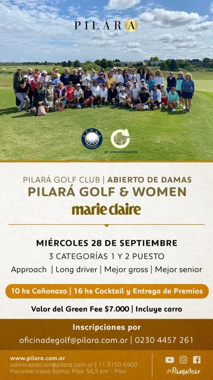 Sumate junto a Marie Claire a Pilará Golf & Women