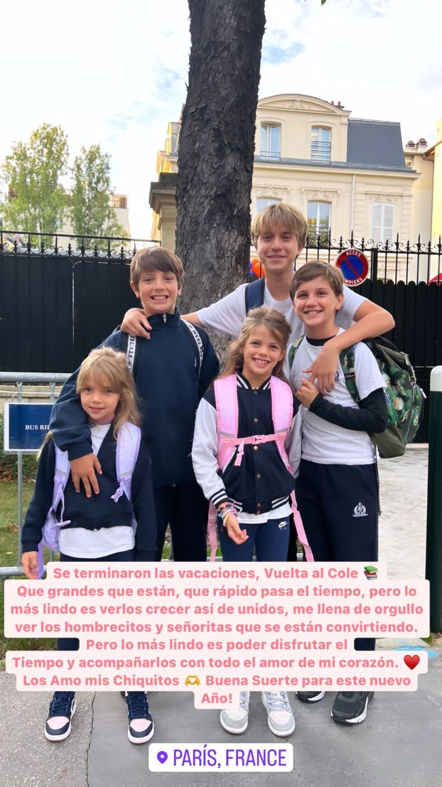 Lejos de Wanda Nara: Mauro Icardi acompañó a sus hijos en el primer día de clases