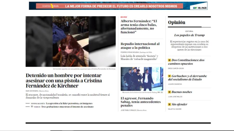 20220902 Medios del mundo reflejan el atentado a Cristina Kirchner