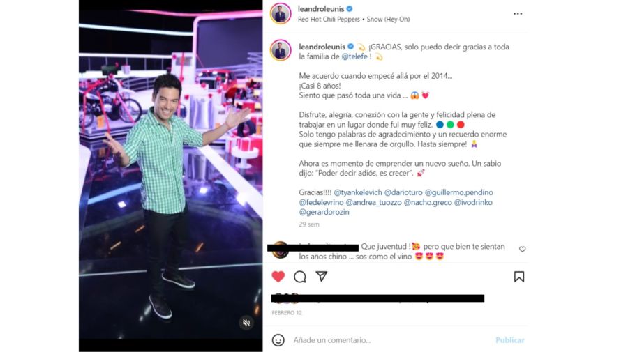 La despedida de El Chino Leunis de Telefe