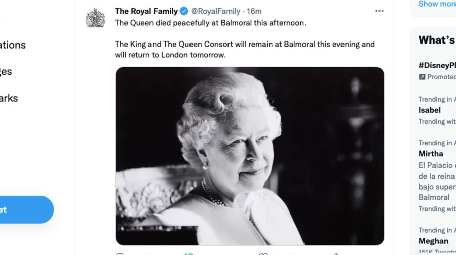 Luego de 70 años en el trono, murió la Reina Isabel II