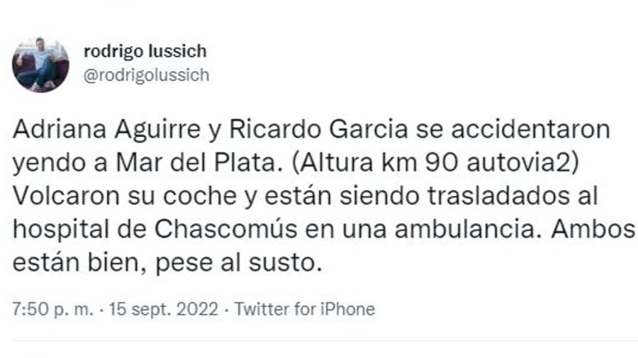 Accidente Adriana Aguirre y Ricardo Garcia