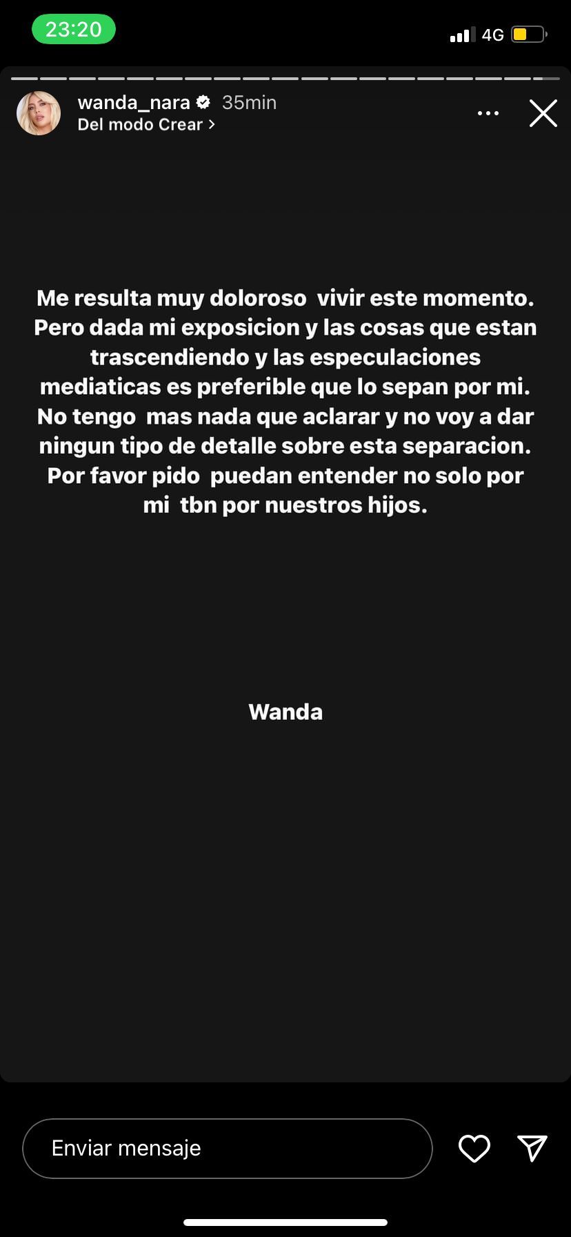 Wanda Nara habló de su separación: 