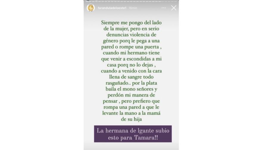 Hermana de L-Gante contra Tamara Báez