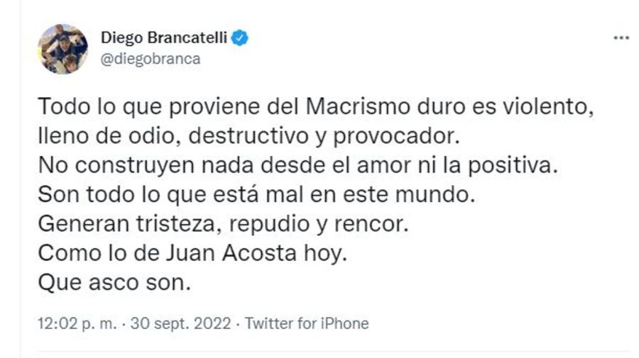 Diego Brancatelli contra Juan Acosta