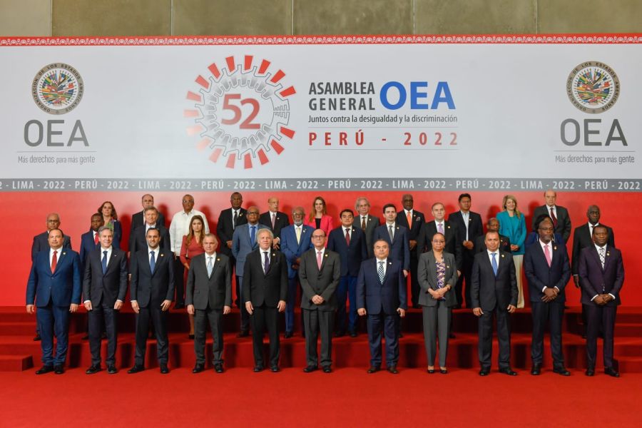Fotografía oficial de la 52° Asamblea OEA 20221006