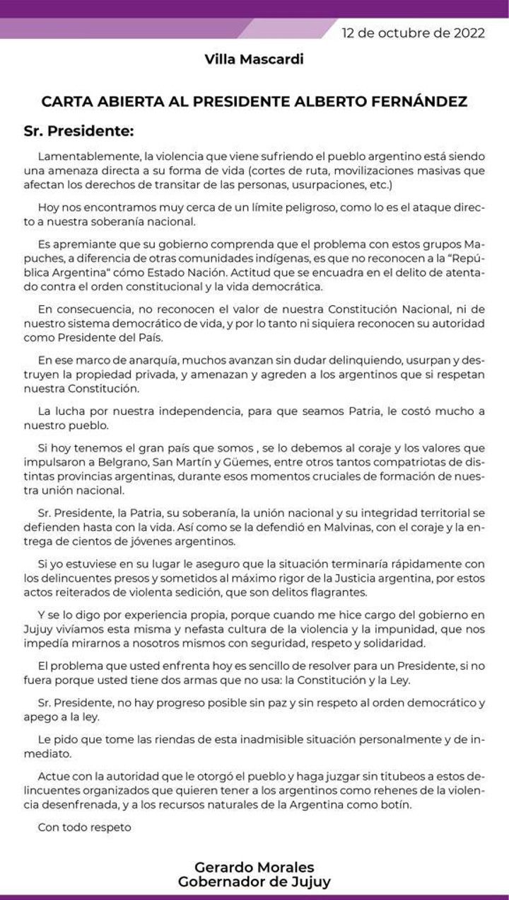 Carta de Morales a Fernández 20221012