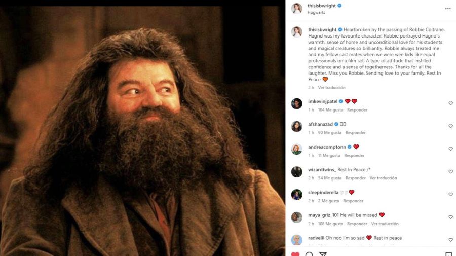 Mensaje Bonnie Wright muerte Robbie Coltrane