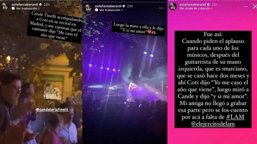 Coti Sorokin anunció que se casa en pleno show desde Madrid: la reacción de Cande Tinelli