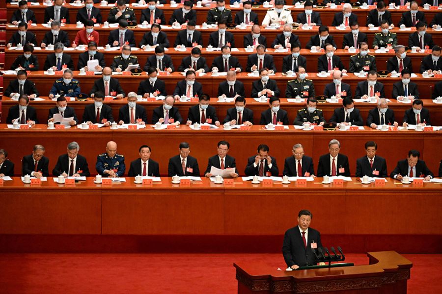 El persidente chino Xi Jinping habla en la apertura del Congreso del PC de China