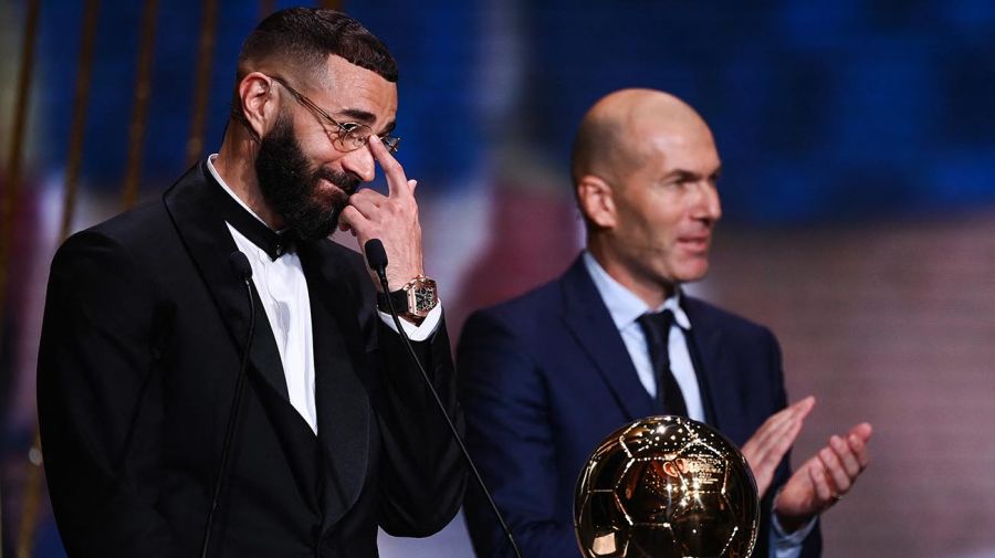 Karim Benzema en la premiación del Balón de Oro 20221017