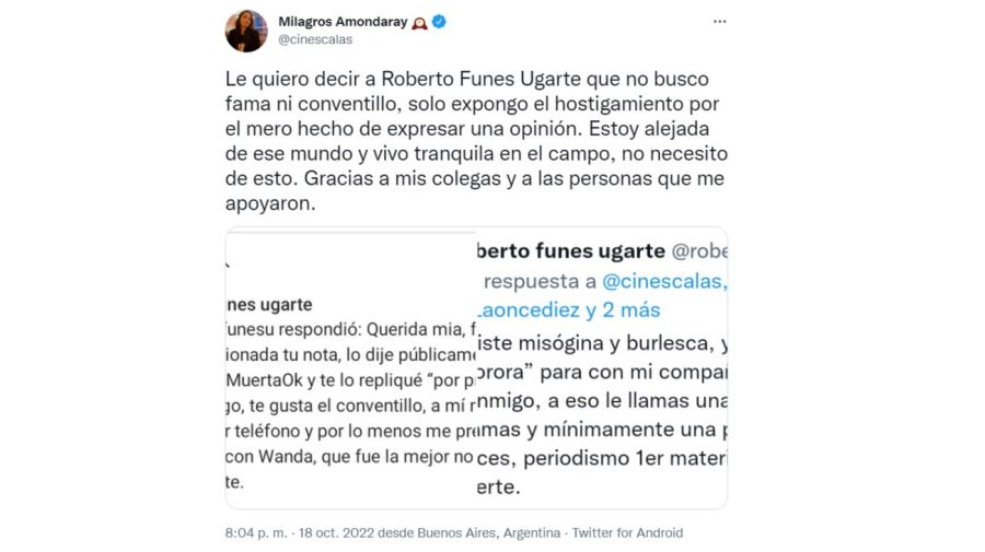 Robertito Funes Ugarte amenazó a una periodista