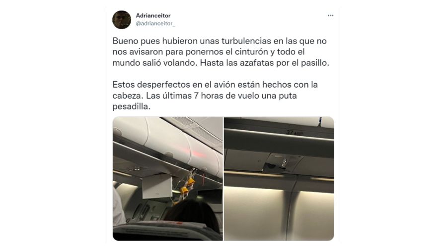 Turbulencia severa en un vuelo de Aerolíneas Argentinas