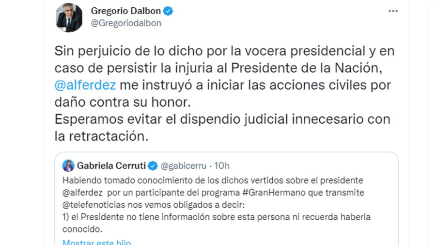 20221020 Gregorio Dalbón llevará a la justicia a un participante de Gran Hermano