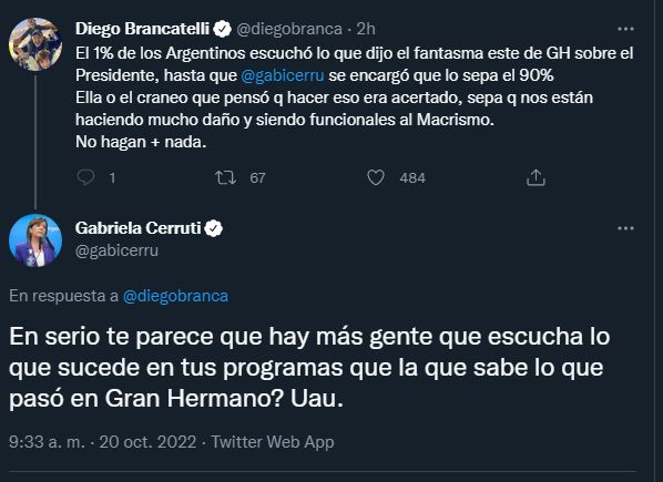 Brancatelli vs Cerruti tuit