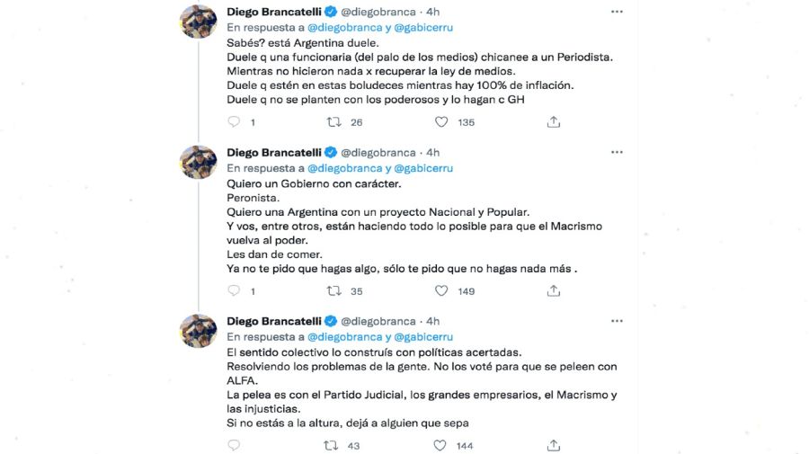 Diego Brancatelli contra Gabriela Cerruti