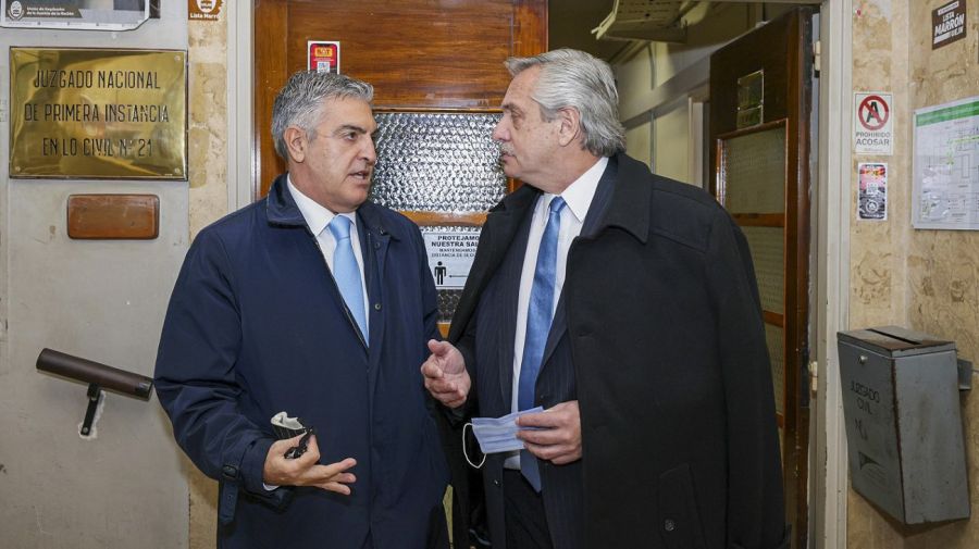 El presidente Alberto Fernández y su abogado, Gregorio Dalbón