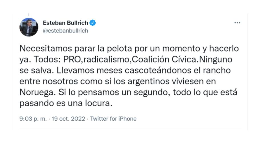 Tweets Esteban Bullrich