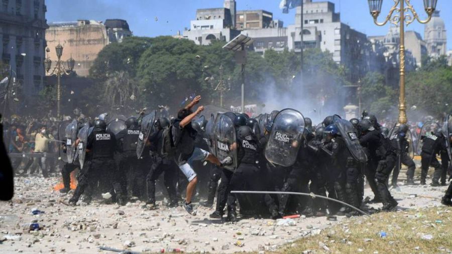 Protestas contra la reforma previsional en 2017