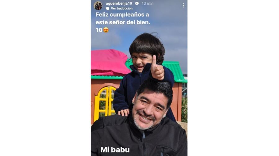 Diego Maradona y Benjamin Aguero