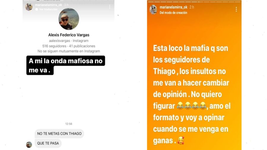 Marianela Mirra contra los defensores de Thiago Medina