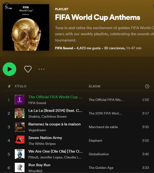 Desde Shakira, JLo, Ricky Martin y David Bisbal, las mejores canciones de los últimos Mundiales
