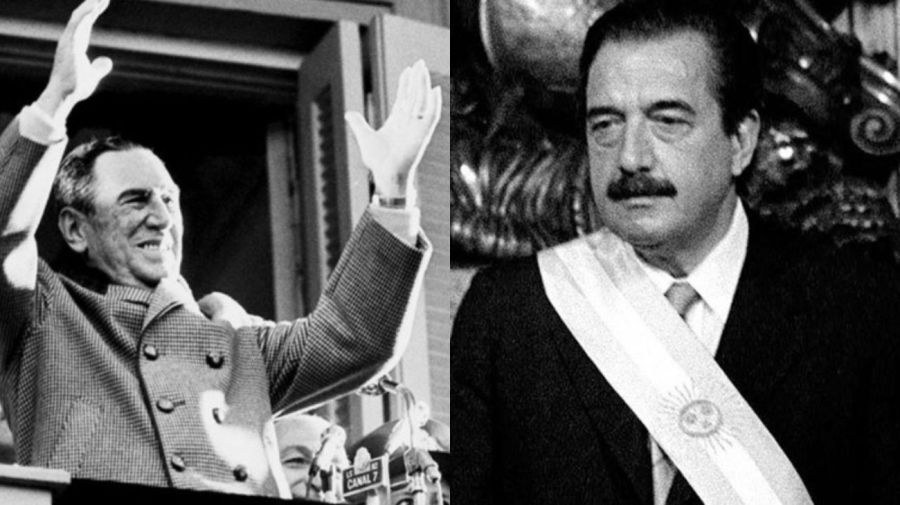 Juan Domingo Perón y Raúl Alfonsín