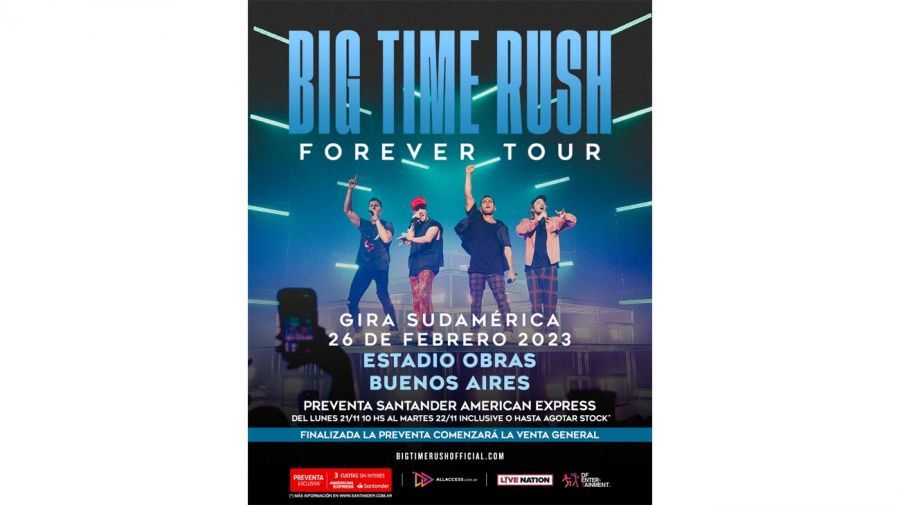 Big Time Rush arrives in Argentina with a mega show 