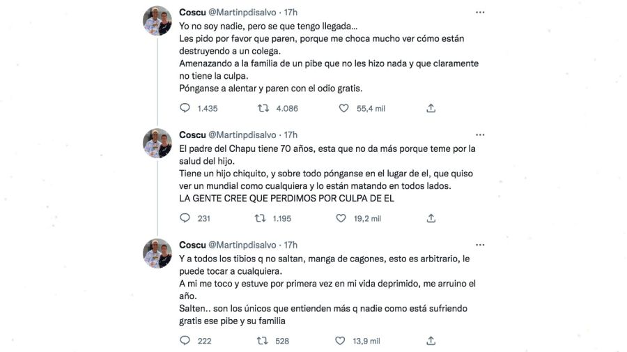 Fede Bal contra Coscu por su defensa a Chapu Martínez