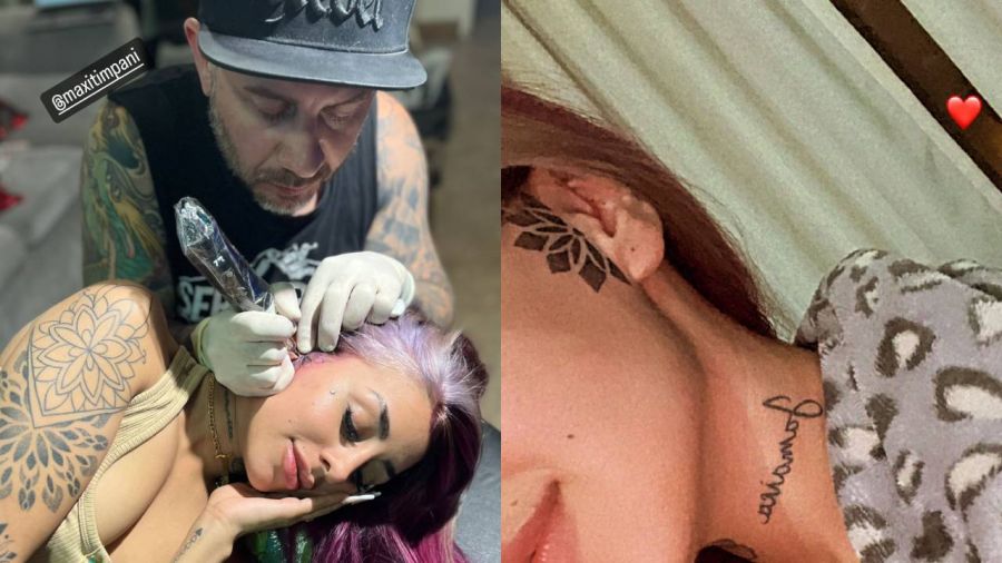Tamara Báez se tatuó la cara y compartió el proceso en sus redes sociales